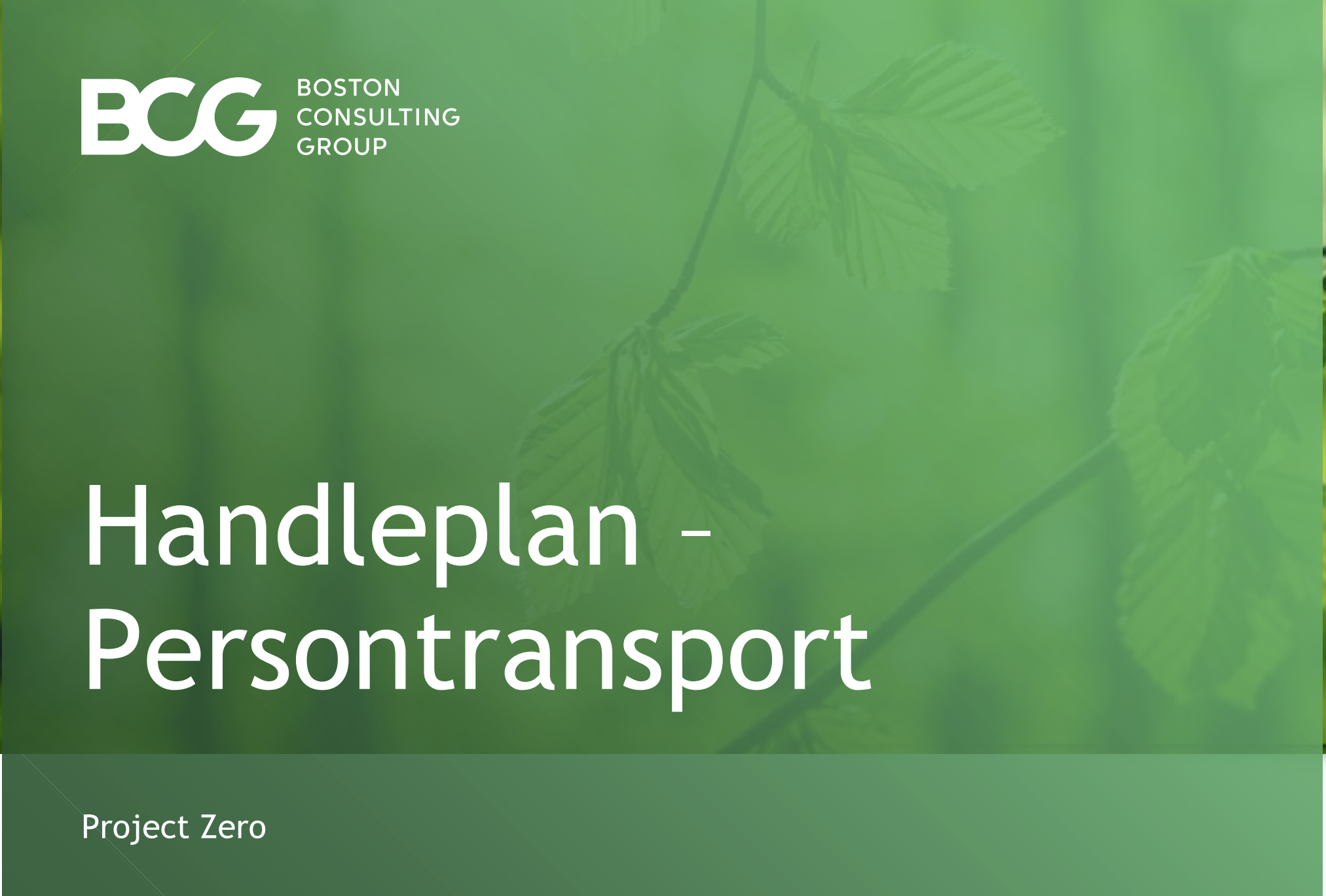 Aktionsplan für grüne Umstellung und Personenverkehr