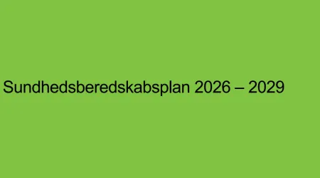 Sundhedsberedskabsplan 2026 - 2029