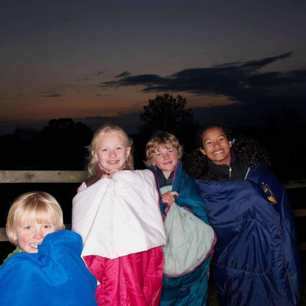 Children in sleeping bags